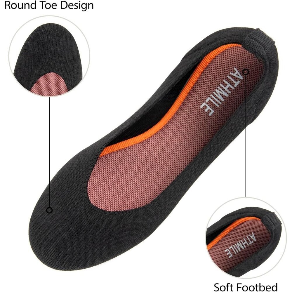 🆕Women's Knit Ballet Flats Round Toe Slip On Comfortable Dressy Casual Shoes - Picture 4 of 5